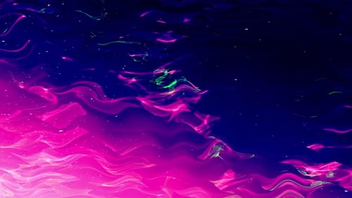 Fluid Abstract Neon Waves Background Loop With Shimmering Particles