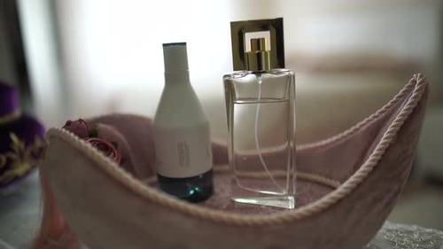 Perfume Bottles in an Elegant Display Tray