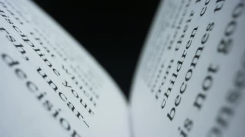 Pages Turning in a Book Close Up