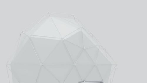 Abstract Plexus Background With Moving White Sphere Form With Lines And Dots