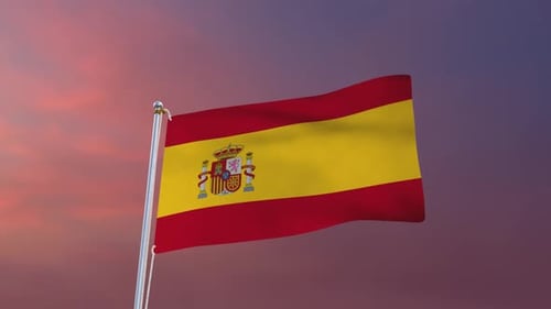 Realistic Waving Flag of Spain