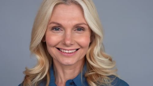 Smiling Woman Posing in Close Up Shot