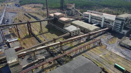 Aerial View Large Industrial Coal Mine