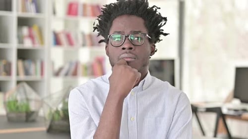 Thinking African Man Brainstorming