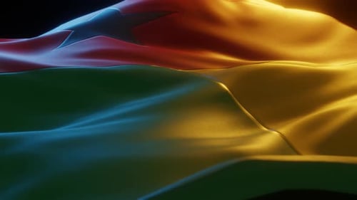 Animated Waving Flag with Star and Colorful Stripes