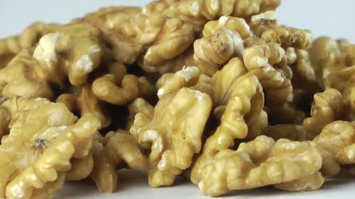 Pile of Delicious Walnut Halves Close Up