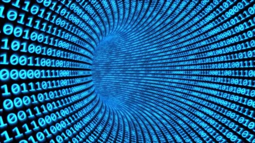 Fly through Binary Code Tunnel in Cyberspace Encrypted Network Data - 4K