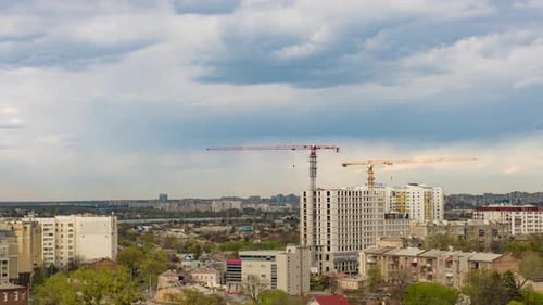 Cityscape Zeitraffer, Baukrane