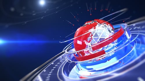 Futuristic Global Communication Data Network Intro Animation