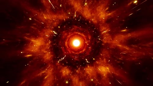 Fiery Red Energy Tunnel Abstract Loop Background