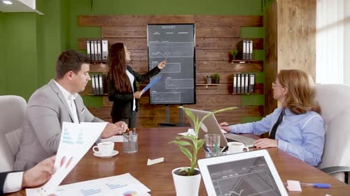 Data Presentation in a Modern Corporate Office
