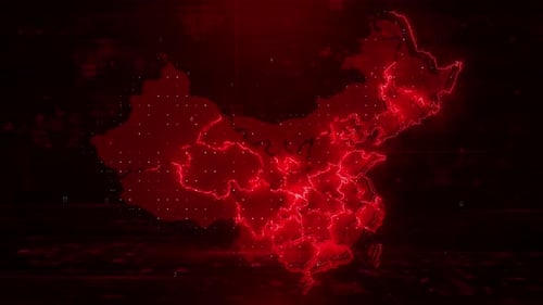 Chinesische Karte Digitaler Hintergrund Loop 4k