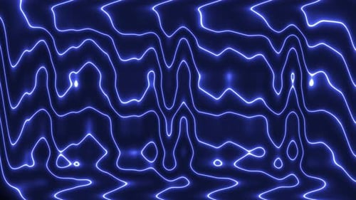 Abstract Blue Electric Flowing Lines Background Loop