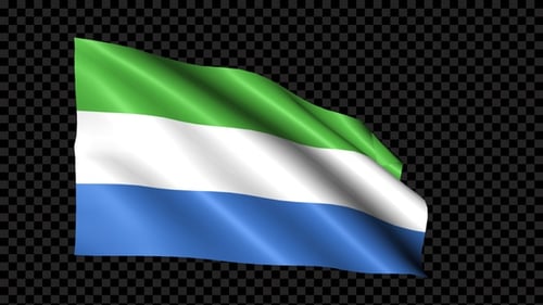 Sierra Leone Flag Waving Animation