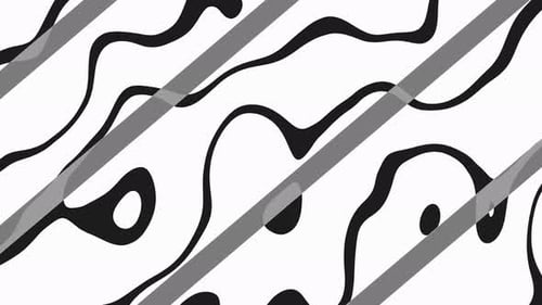 Abstract Fluid Morphing Black and White Background Loop