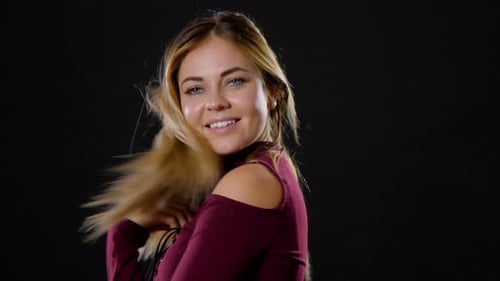Pretty Blond Woman Acting Playful