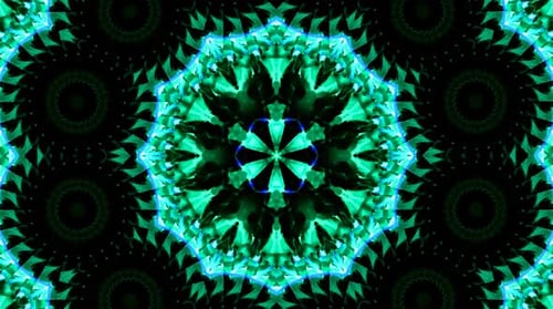 Abstract Green Kaleidoscope Symmetrical Pattern Background