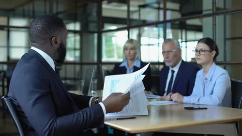 Professional Business Meeting in a Modern Office Setting