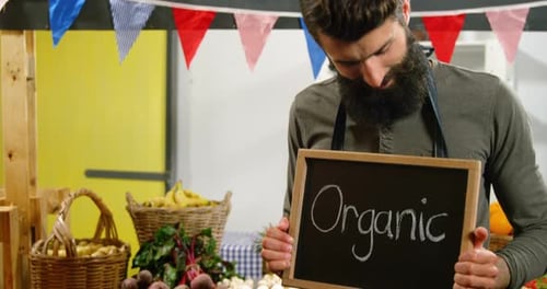 Friendly Farmer Promoting Organic Produce