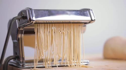 Fresh Pasta Made with Hand Cranked Machine