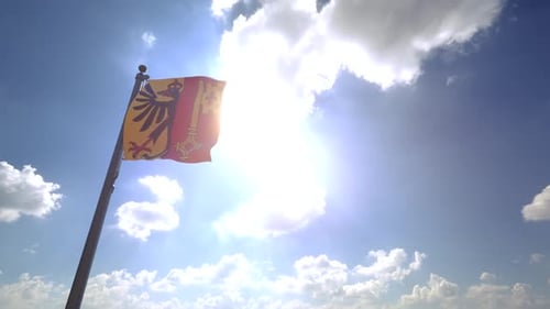 Drapeau de la ville de Genève sur un mât V4