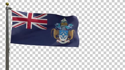 Falkland Islands Flag Waving on Transparent Background
