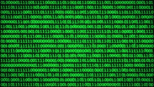 Green Binary Code Digital Data Stream Loop Background