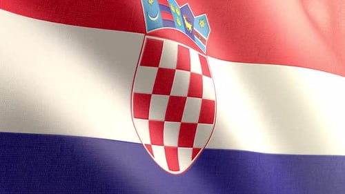 Realistic Waving Flag of Croatia in Seamless Loop