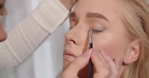 Eye Makeup Application Close Up at Home