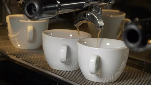 Coffee Machine In Cafe Restaurant 4K