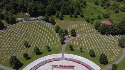 Flying Above The Graves Of Murdered Men And Young Boys In Potocari, Srebrenica V9