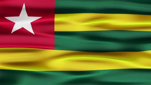 Realistic Waving Flag of Togo Seamless Loop