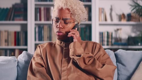 Close Up Woman Holding Smartphone Having Bad News Frowns Feels Disappointed