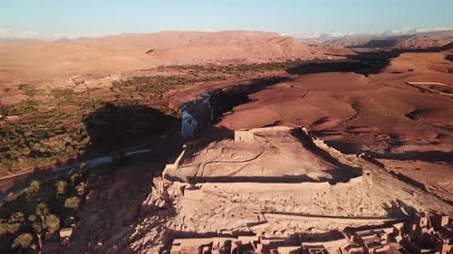 Aerial View on Kasbah Ait Ben Haddou in Morocco