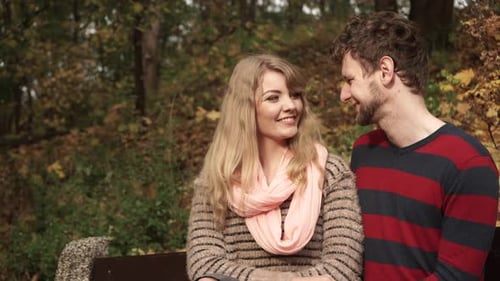 Couple In Love Enjoying Romantic Date In Park