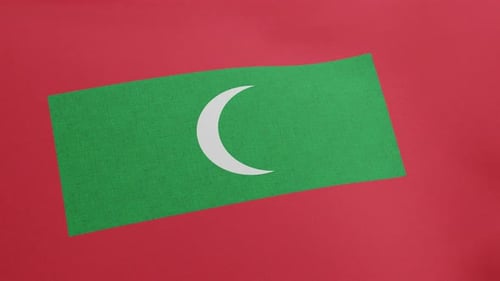 Maldives Flag: Realistic Fabric Waving Loop Animation