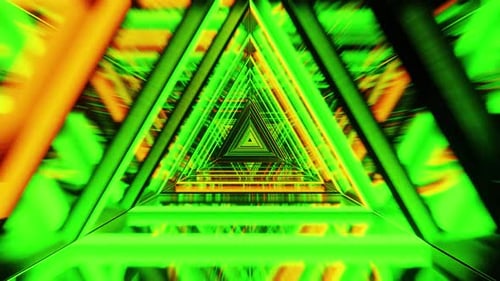 Fond de Tunnel Vj Loop Triangle Toxique Vert 4K