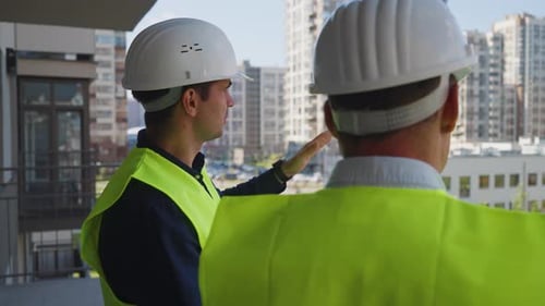 Architect and Engineer Discussing Construction of New Buildings