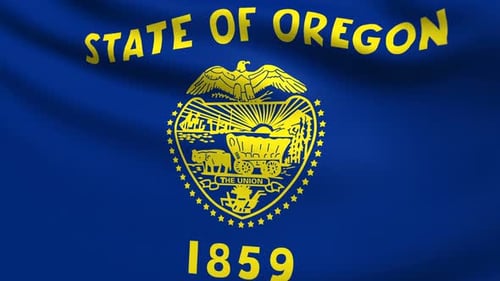 Waving State of Oregon Flag Animation