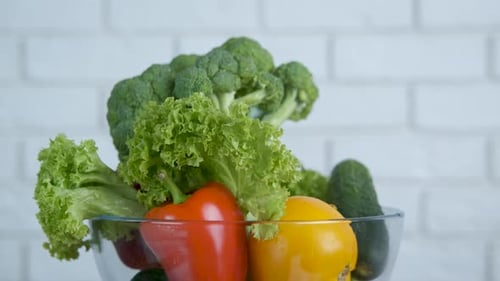 Bowl of Fresh Colorful Vegetables on Display