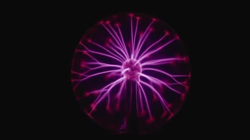Glowing plasma ball with neon illumination