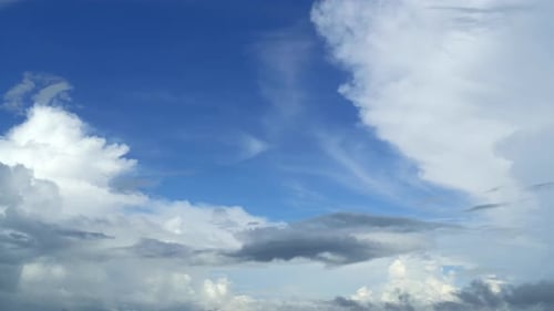 Fluffy cloud time lapse on a cloudy day 4k footage.