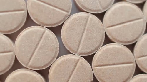 Close Up of Beige Pills