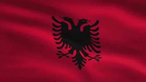 Realistic Albania Flag Waving Animation