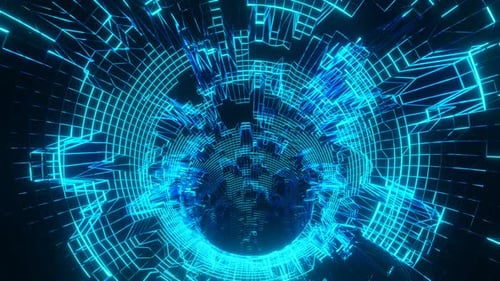 Digital Cyberspace, Data Network Tunnel Background