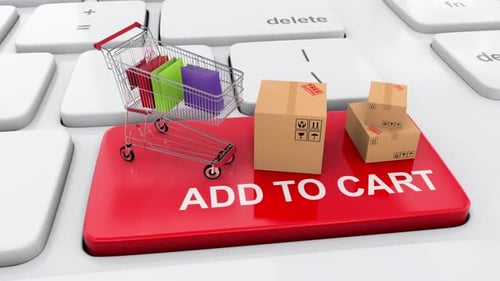 Adicione ao carrinho, finalize a compra e pague on-line por itens no Internet Shop Concept