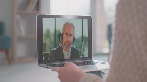 Man on Laptop Video Call