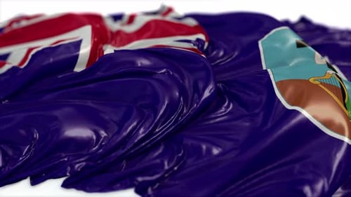 Realistic 3D Montserrat Flag Waving Animation Loop