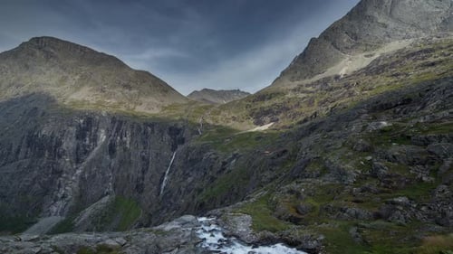 trollstigen pass lake water norway nature timelapse