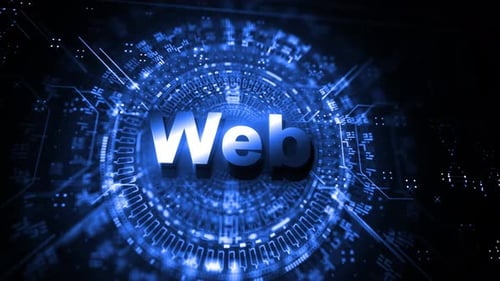 Blue Futuristic Digital Grid Tech Animation